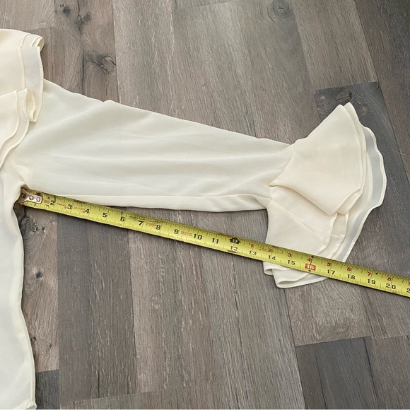 Vintage sheer blouse with ruffles and buttons down the front - Picture 5 of 6